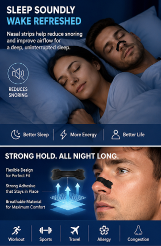 Nasal Strips For Breathing Nose Breathing Strips for Sleep, Sports,Gym & Congestion Relief